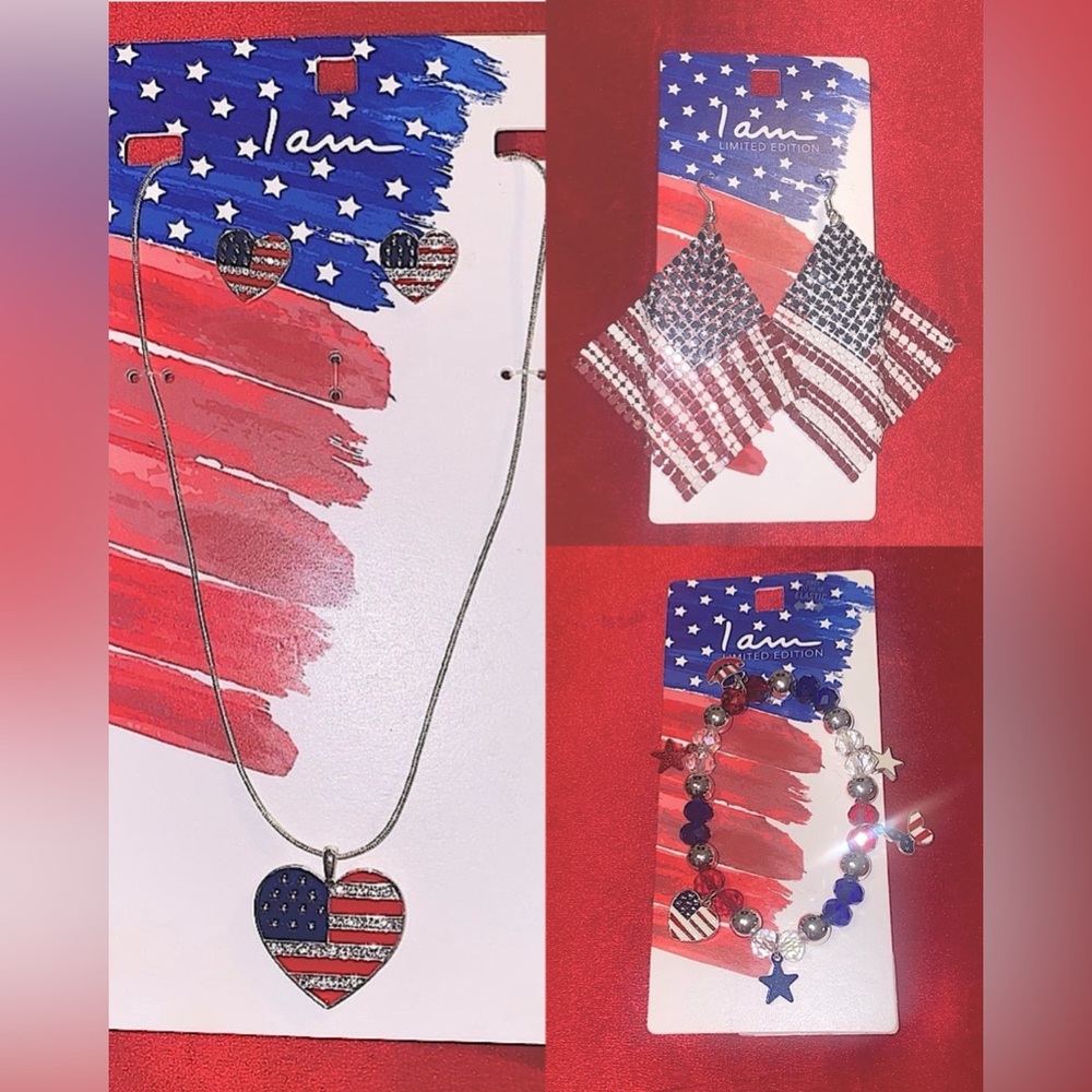 I AM🇺🇸❤️🤍💙💎Set ~Costume Jewelry